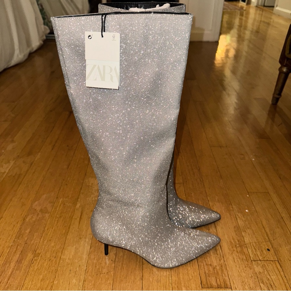 ZARA sparkly high knee boots STUNNING 😍